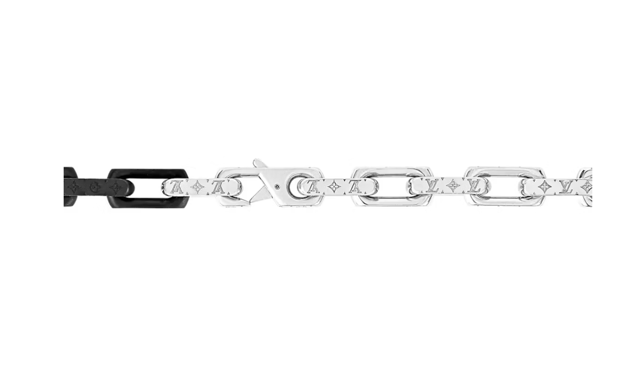 Louis Vuitton Collier Chaîne Damier Graphite Argenté/Noir