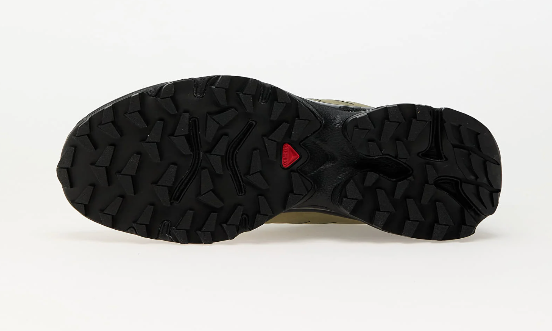 Salomon XT-4 OG Protective Aloe Black – sneakers trail-running vertes et noires avec amorti ACS, vue de la semelle