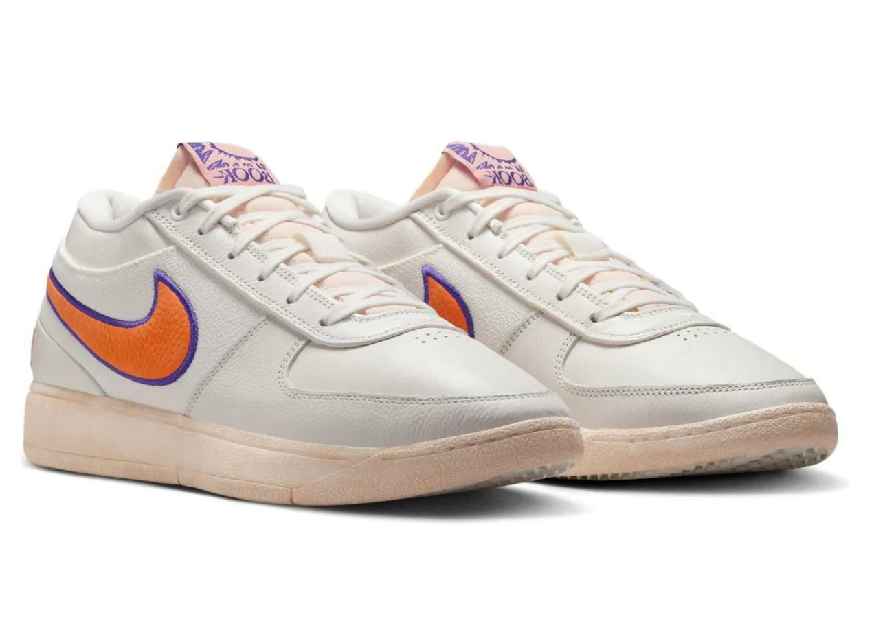 Nike Book 1 Valley à silhouette basse, avec tige textile multicouche aux tons inspirés de Phoenix, amorti Zoom Air et semelle extérieure en caoutchouc adhérente.