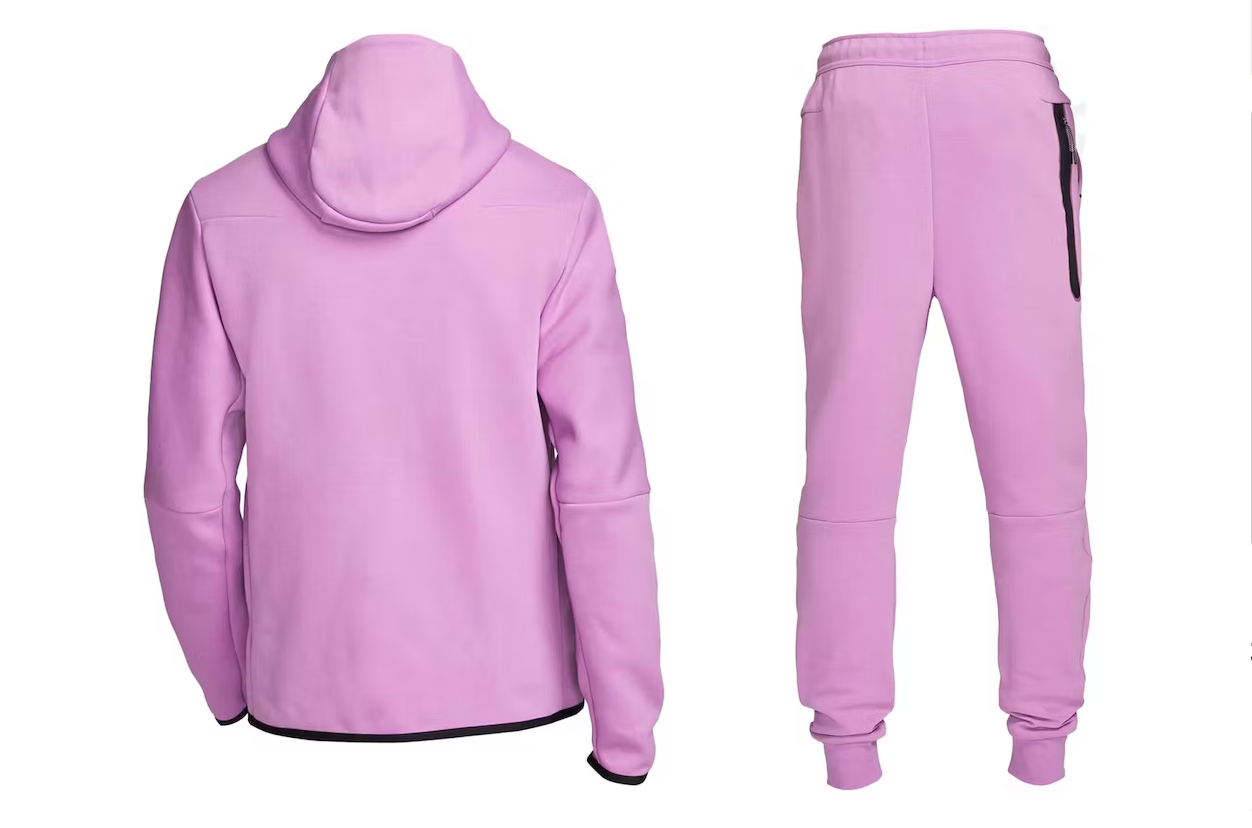 Nike Sportswear Tech Fleece Hoodie Joggers Set Violet Shock Black GlobalSneakers