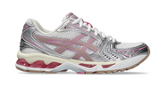 ASICS Gel-Kayano 14 Unlimited Pack White Fawn – sneakers rétro-running blanches et beige , vue de face 