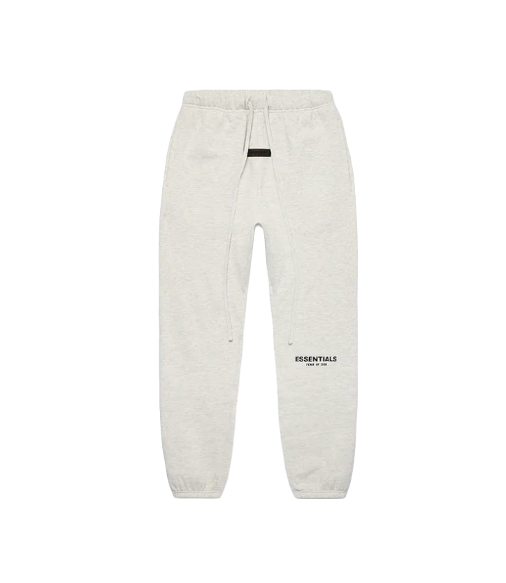 Pantalon sweat Fear of God Essentials beige clair Light Oatmeal en coton épais avec coupe ample et taille élastique ajustable