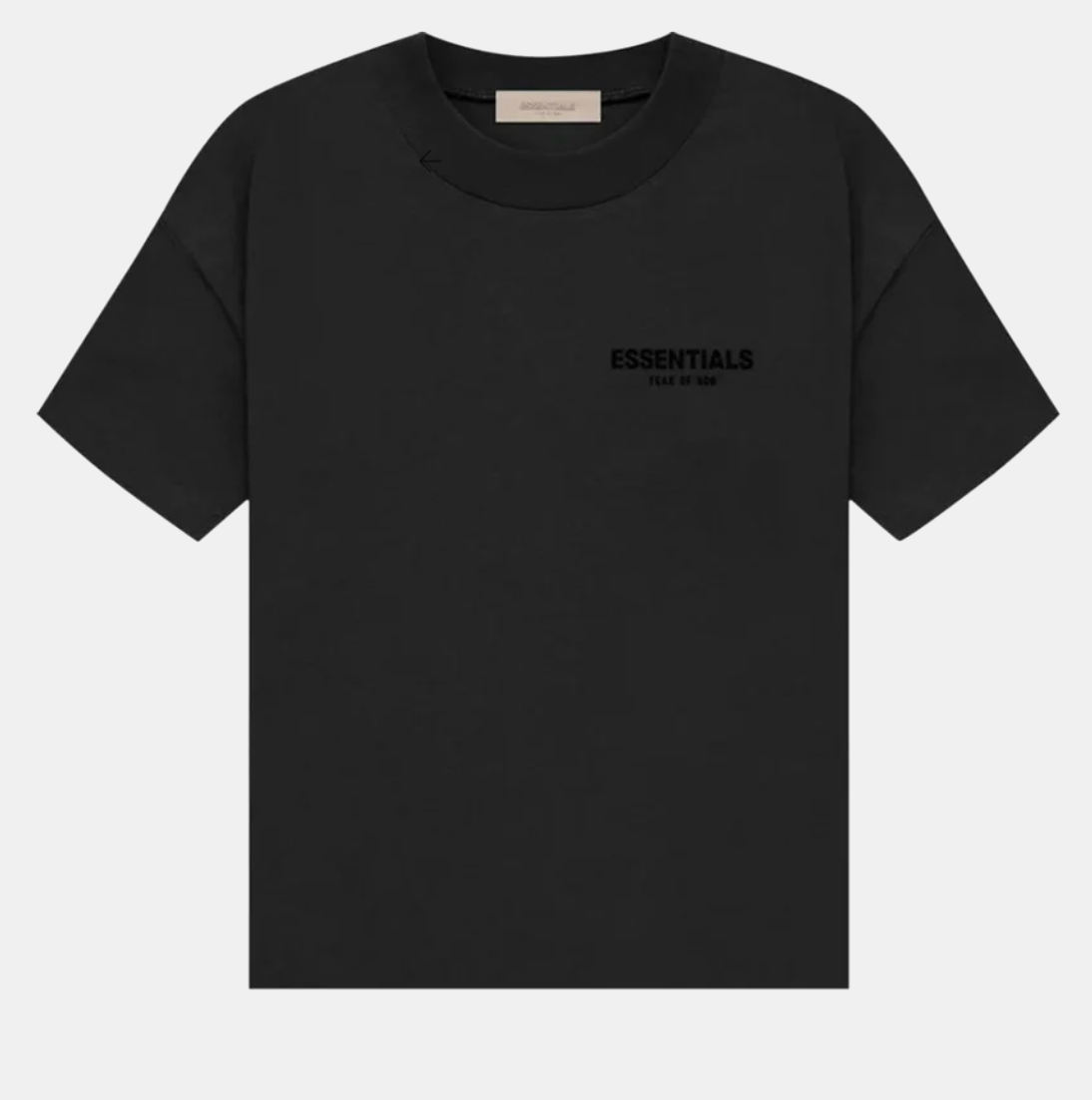 T-shirt Fear of God Essentials noir en jersey de coton avec col rond et coupe ample minimaliste élégant 