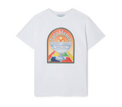 Casablanca Terrain D'Orange T-Shirt White, tee-shirt Casablanca blanc à manches courtes avec graphisme Terrain D'Orange inspiré de l’univers du tennis.