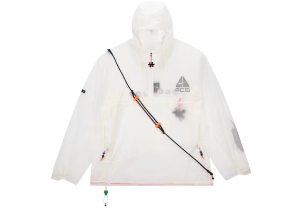 Nike ACG x CPFM Anorak Jacket White, veste anorak blanche à construction multicouche avec détails Nike ACG et Cactus Plant Flea Market.