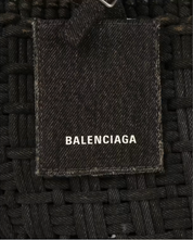 Balenciaga Bistro XS Basket Top Handle Bag In Denim Black White