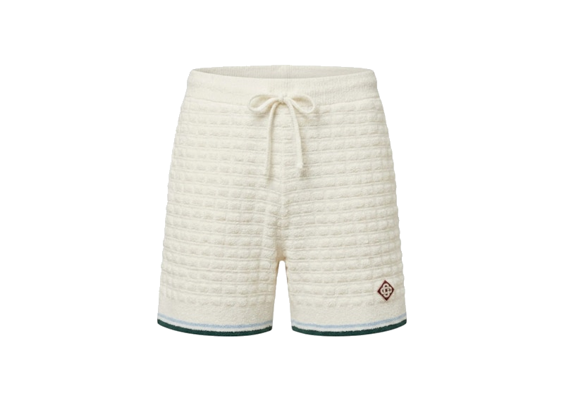 Casablanca Bouclé Shorts White, short Casablanca blanc à la coupe décontractée avec texture bouclée et esthétique sportswear premium.
