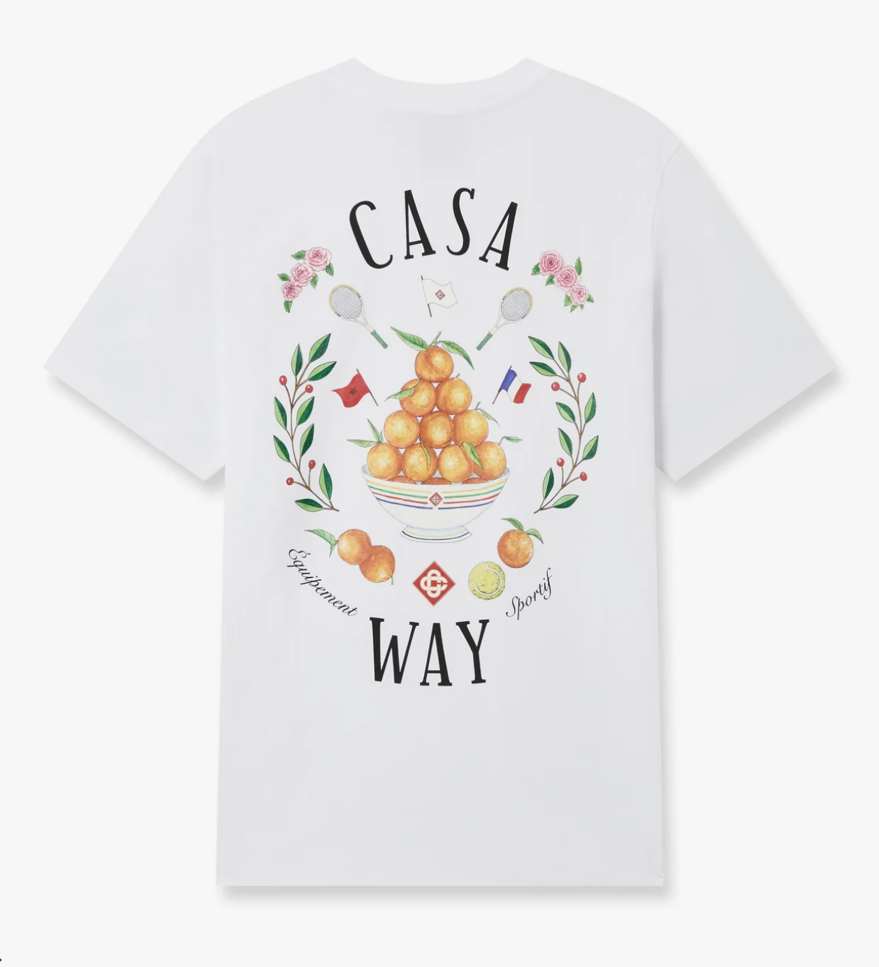 Casablanca Casa Way T-Shirt White, tee-shirt Casablanca blanc à manches courtes avec graphisme Casa Way.