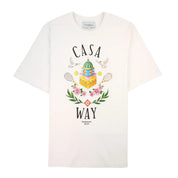 Casablanca Casa Way T-shirt White, tee-shirt Casablanca blanc à manches courtes avec graphisme Casa Way et col rond.