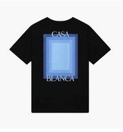 Casablanca Degrade Screen Design T-Shirt Black, tee-shirt Casablanca noir à manches courtes avec graphisme Degrade Screen Design en effet dégradé.