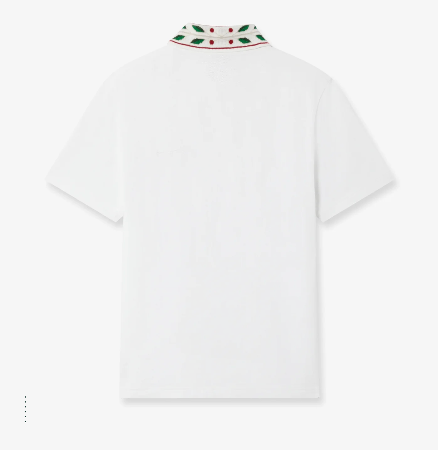 Casablanca Laurel Pique Polo Bright White, polo Casablanca blanc en maille piquée à manches courtes avec col boutonné et détails Laurel.