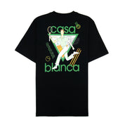 Découvrez le Casablanca Le Jeu T-Shirt Black, un tee-shirt noir au graphisme Le Jeu mêlant inspirations sportives, élégance décontractée et streetwear premium.