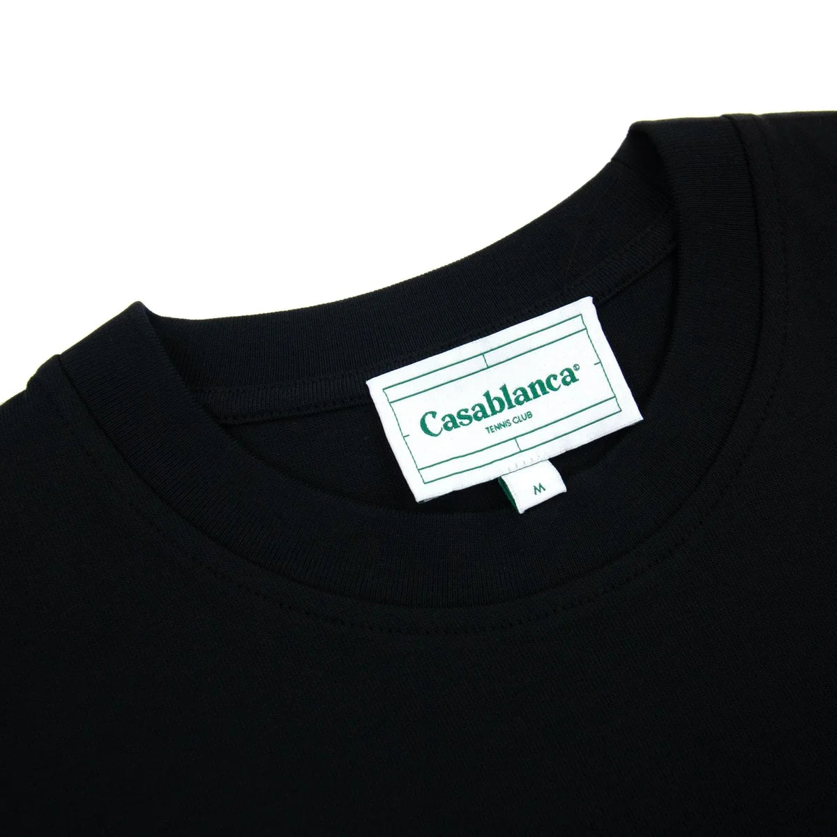 Découvrez le Casablanca Le Jeu T-Shirt Black, un tee-shirt noir au graphisme Le Jeu mêlant inspirations sportives, élégance décontractée et streetwear premium.
