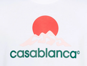Casablanca Montagne Short Sleeve T-Shirt White, tee-shirt Casablanca blanc à manches courtes avec motif graphique Montagne inspiré des paysages.