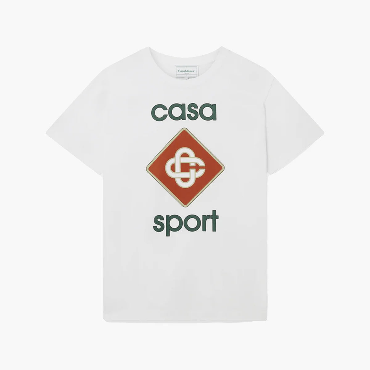 Casablanca Casa Sport T-Shirt White, tee-shirt Casablanca blanc à manches courtes et col rond avec graphisme Casa Sport.