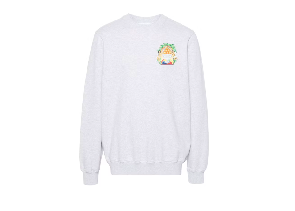 Casablanca Triomphe D'Orange Sweatshirt Gray, sweatshirt Casablanca gris à manches longues et col rond avec graphisme Triomphe D'Orange.