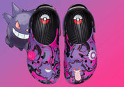 Crocs Classic Clog Pokémon Gengar inspirées d'Ectoplasma, avec design exclusif, bride pivotante et semelle légère en résine Croslite™.