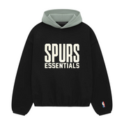 Fear of God Essentials NBA Spurs Hoodie Black/Teal, hoodie noir et teal Fear of God Essentials inspiré des San Antonio Spurs avec coupe ample et finitions premium.
