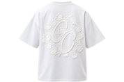 Global Sneakers x Coton Clair T-Shirt Brodé White, tee-shirt blanc 230 GSM avec broderie Global Sneakers Crew Club à l'avant et grand motif GC brodé au dos.