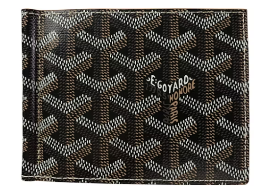 Goyard Saint Thomas Porte-monnaie Clip Goyardine Noir Brun motif blanc marron noir cuir