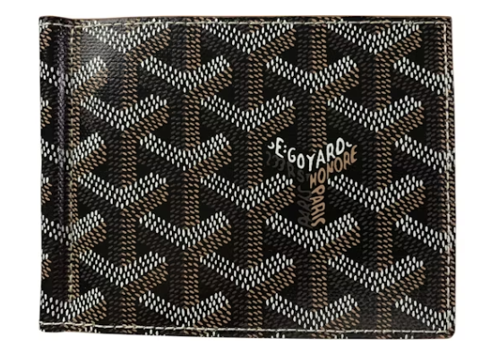 Goyard Saint Thomas Porte-monnaie Clip Goyardine Noir Brun motif blanc marron noir cuir