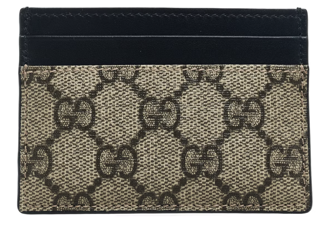 Gucci Porte-cartes Supreme Beige/Noir logo icône 
