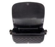 Gucci x Balenciaga The Hacker Project Small Handbag Black en canvas et cuir noir, silhouette structurée et finitions métalliques argentées.
