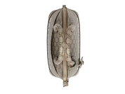 Gucci x Balenciaga The Hacker Project Small Ville Bag Beige/Ebony en toile beige et ébène, avec silhouette structurée et finitions métalliques dorées.