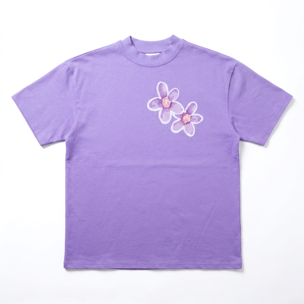 T-shirt Global Sneakers Bouquet de Fleurs Violet