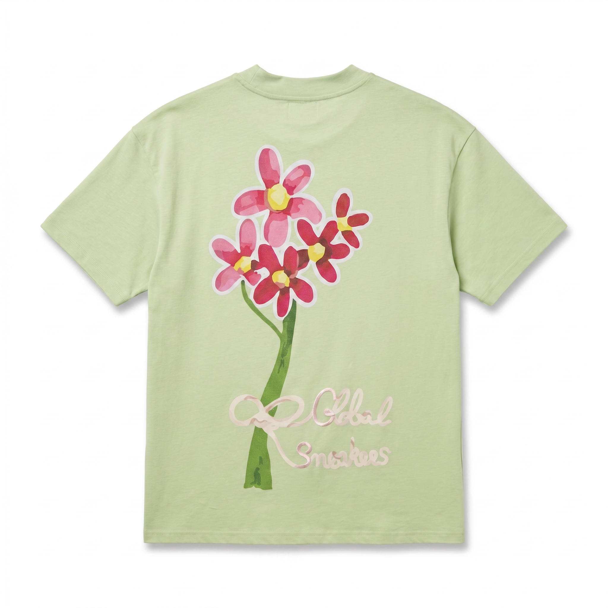 T-shirt Global Sneakers Bouquet de Fleurs Vert