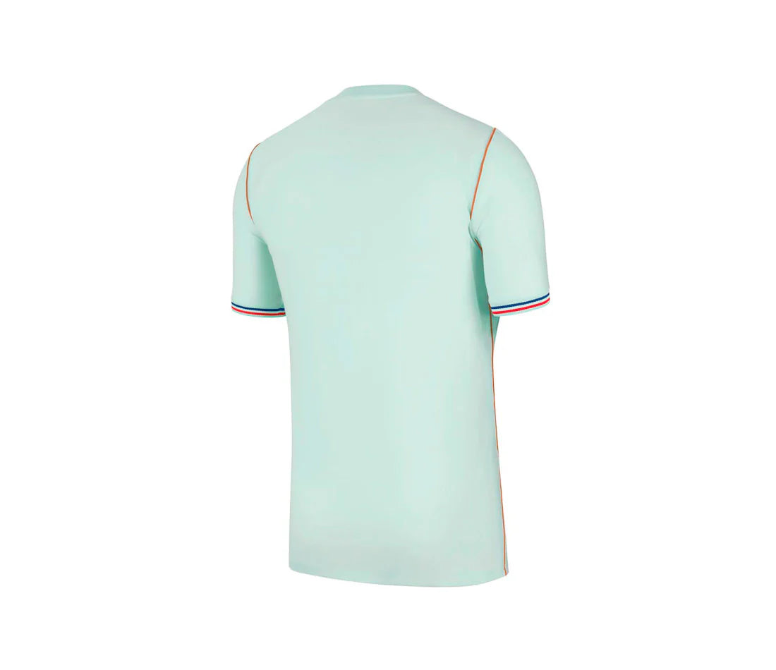 Nike France National Team 2026 Stadium Away Jersey Igloo/Monarch/Monarch, maillot extérieur officiel de l'Équipe de France avec technologie Dri-FIT, coloris Igloo et Monarch, et finitions premium vu de face. 