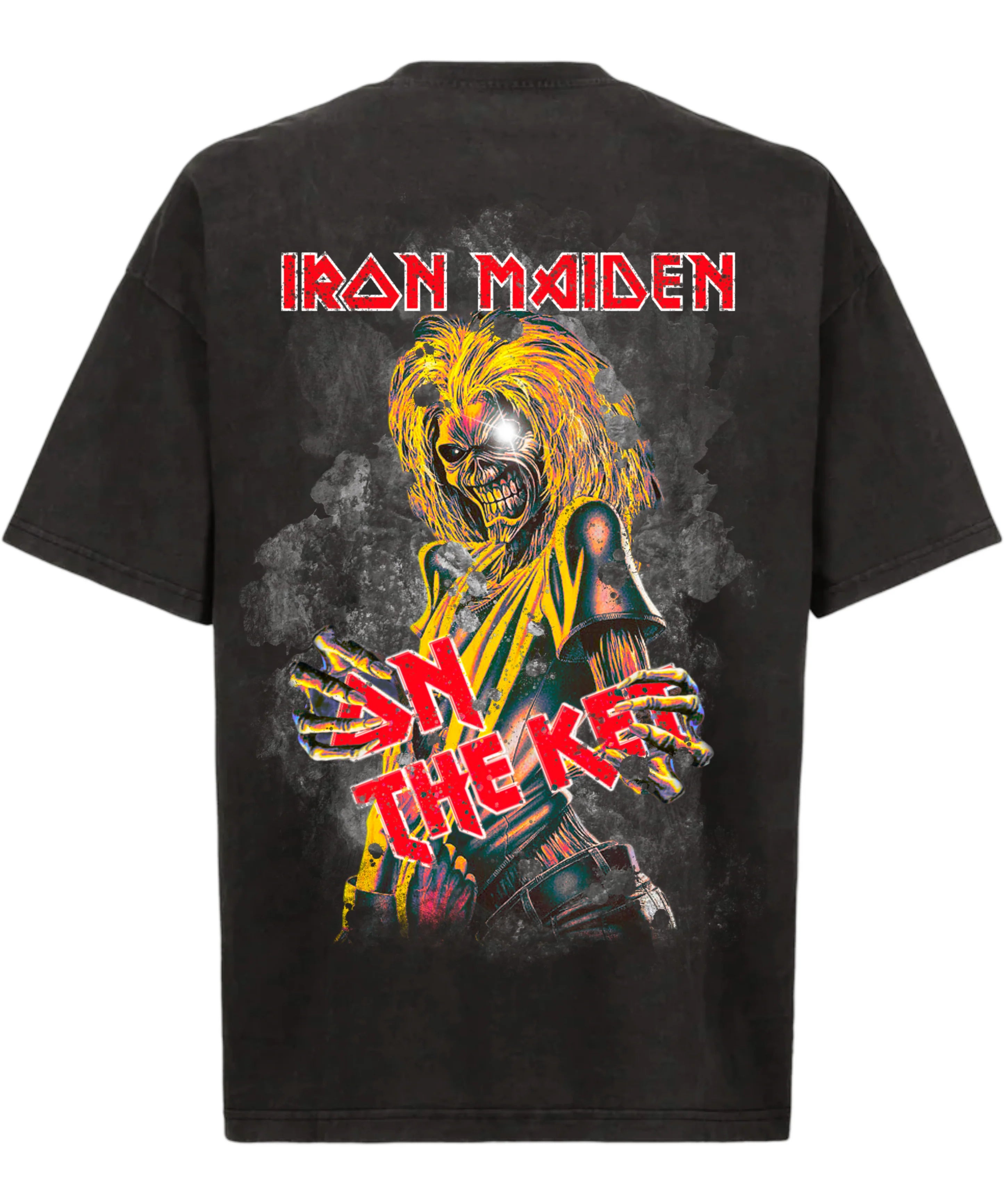 Tee-shirt On The Ket Iron Maiden Killers Noir – t-shirt oversize en coton premium noir avec imprimé vintage inspiré de l’album Killers d’Iron Maiden, vu de dos