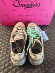 Sneakers Nike Air Max 97 Off-White Menta d’occasion en mesh respirant avec amorti Air Max visible premium et détails graphiques distinctifs.