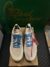 Nike Air VaporMax Off-White 2018 d’occasion en état 9/10, mesh noir, détails déconstructifs, semelle transparente, sneaker avec boîte.