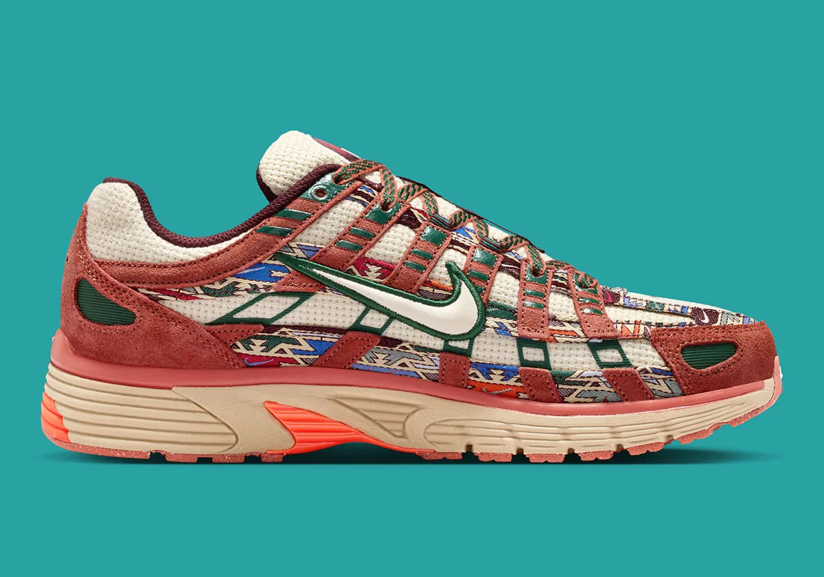 Sneaker Nike P-6000 N7 en mesh technique avec détails inspirés des cultures autochtones, amorti confortable et silhouette rétro-running des années 2000 vue de profil