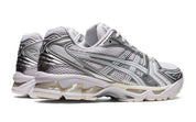 Chaussure de running JJJJound x ASICS GEL-Kayano 14 Silver White , semelle confortable , vue de coté