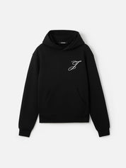 Jacquemus Le Hoodie Logo Brodé en coton molletonné avec coupe ample, petit logo J brodé sur la poitrine et signature Jacquemus au dos.