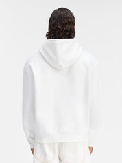 Jacquemus Le Sweatshirt Brodé Embroidered Logo Regular Fit Hoodie White/Black, hoodie Jacquemus blanc à coupe Regular Fit avec logo noir brodé et capuche.