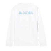 Jacquemus Le T-shirt Gelo Pool Logo L/S T-shirt Print Ice Jacquemus White à manches longues, base blanche, imprimé Pool Logo et détails graphiques Ice.