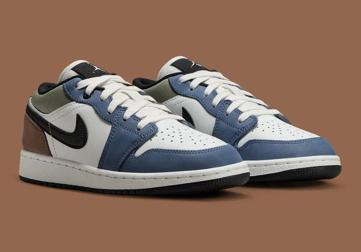 Jordan 1 Low Diffused Bleu Jade Horizon bleu vert marron kaki blanc 