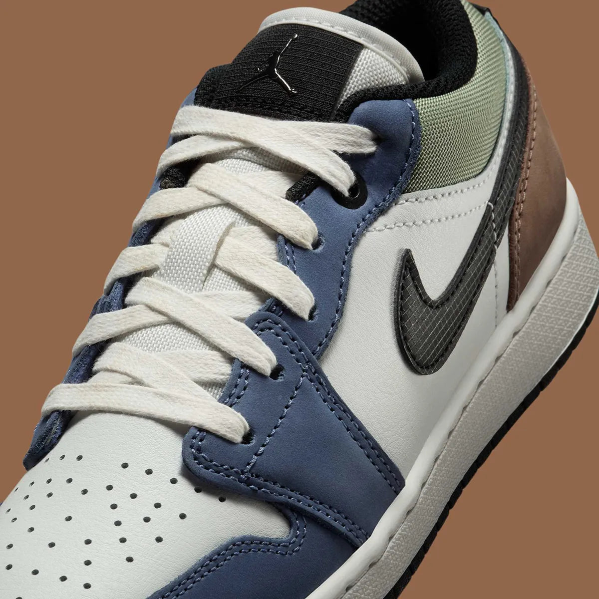 Jordan 1 Low Diffused Bleu Jade Horizon bleu vert marron kaki blanc 
