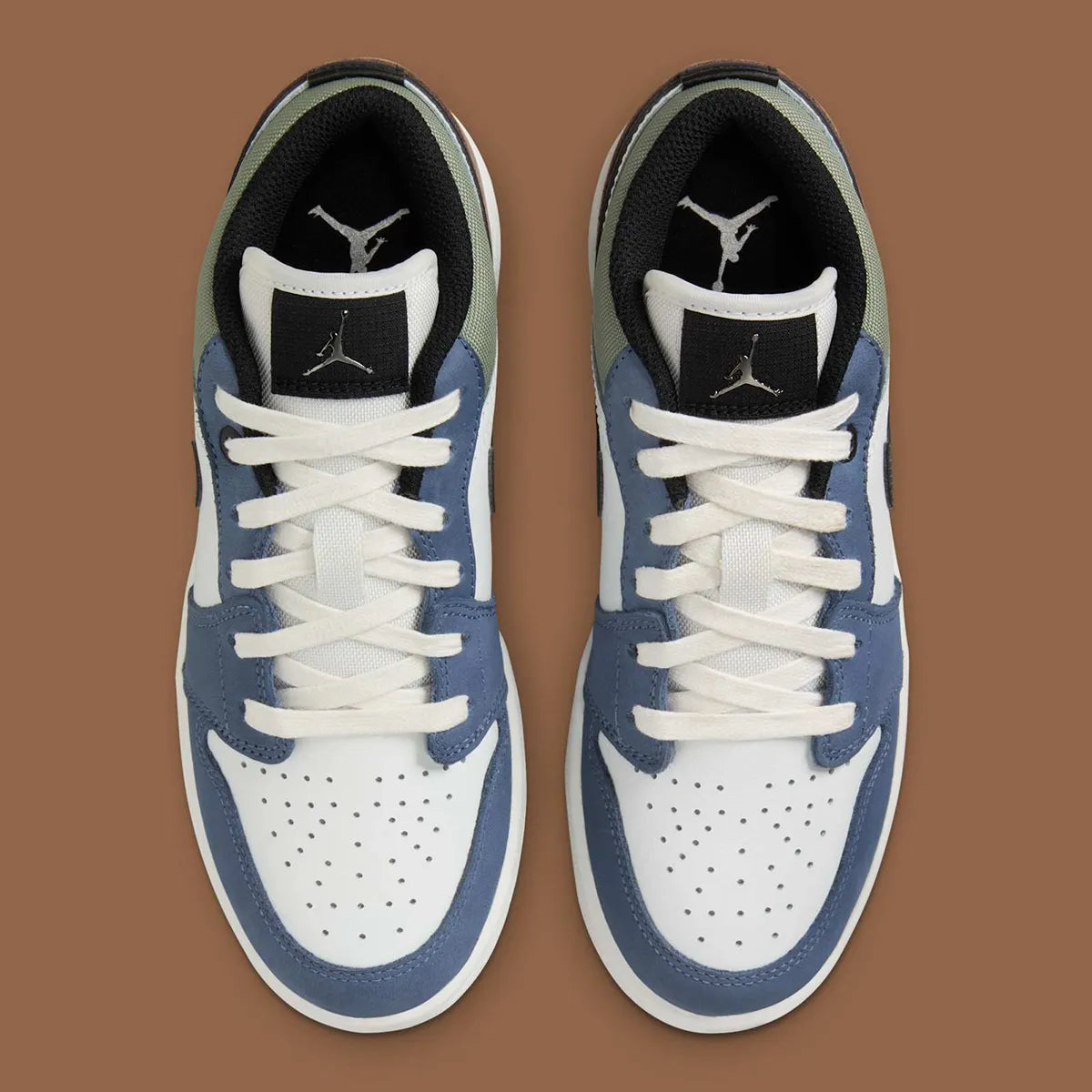 Jordan 1 Low Diffused Bleu Jade Horizon bleu vert marron kaki blanc 