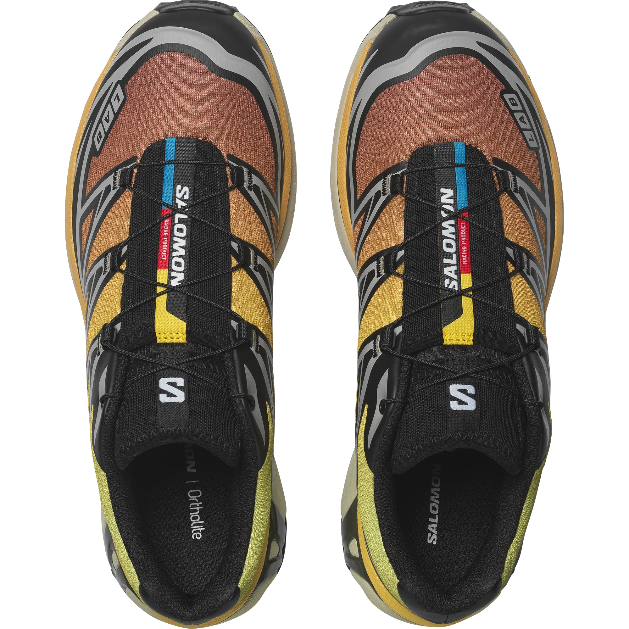 Salomon XT-6 Black Grape Leaf Beach Ball avec tige en mesh noir, renforts synthétiques, détails vert olive et beige, technologies Quicklace, SensiFit, EnergyCell et semelle Contagrip.