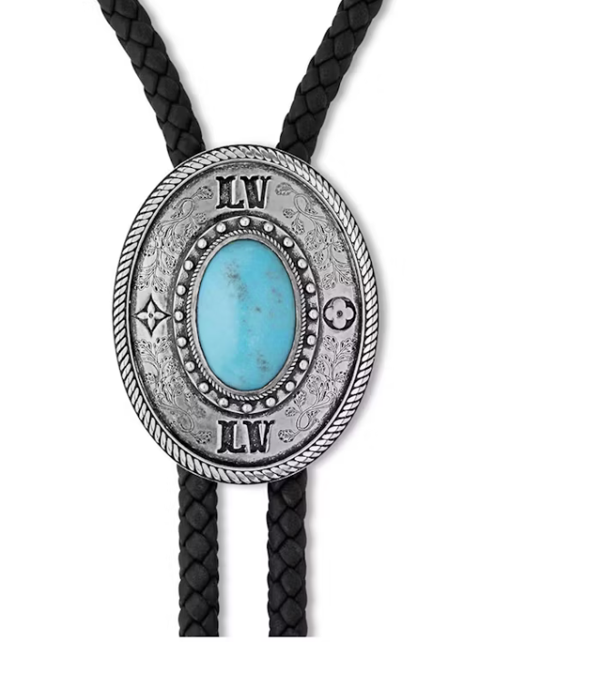 Louis Vuitton Rodeo Bolo Turquoise pendentif bleu gravure