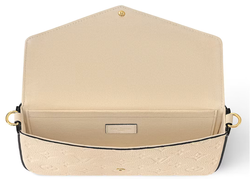 Louis_Vuitton_Felicie_Pochette_Cream intérieur crème blanc or 
