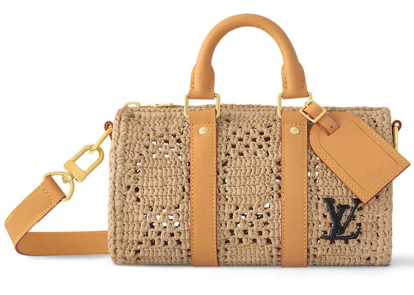 Louis Vuitton Keepall Bandouliere 25 Damier Raffia Natural Beige