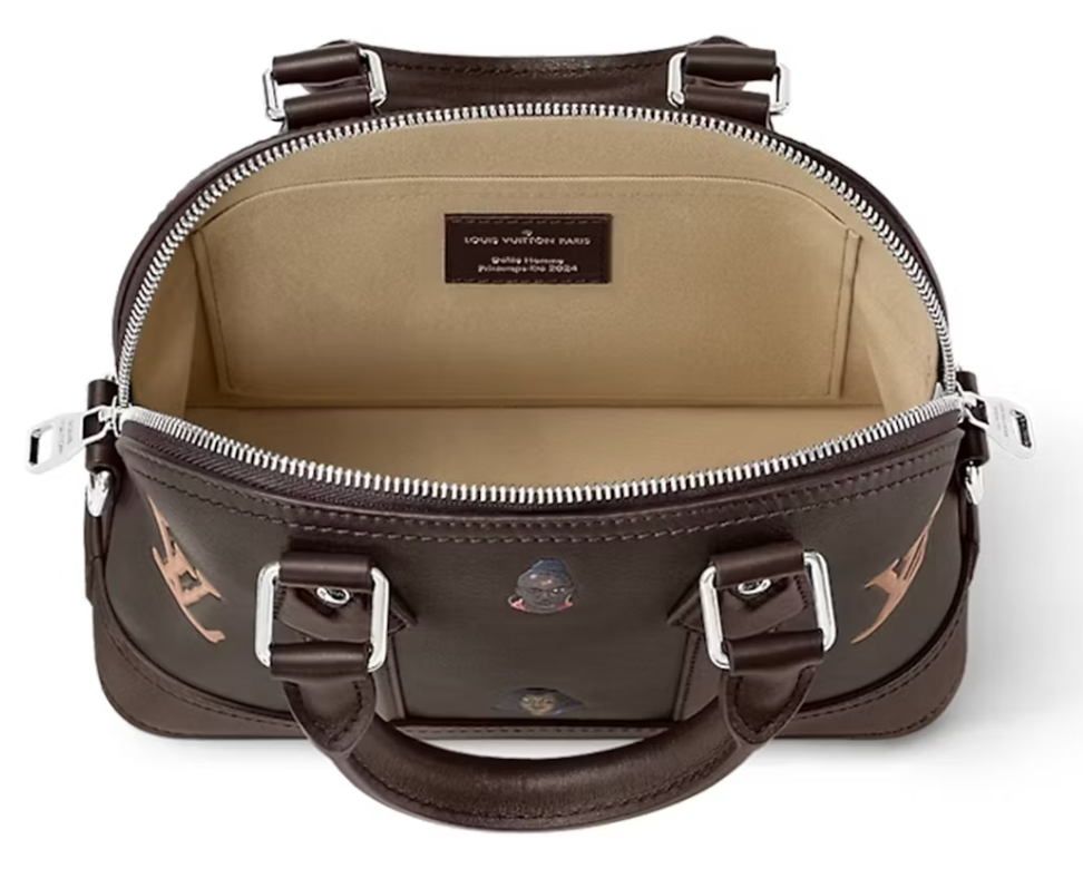 Louis Vuitton Alma 25 Henry Taylor Marron visage lv cuir argent zip lv 