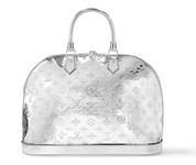 Louis Vuitton Alma GM Silver argent sac à main logo icône brillant 