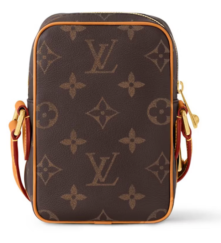Louis Vuitton Amazone Monogram orange marron cuir logo or zip icône lv