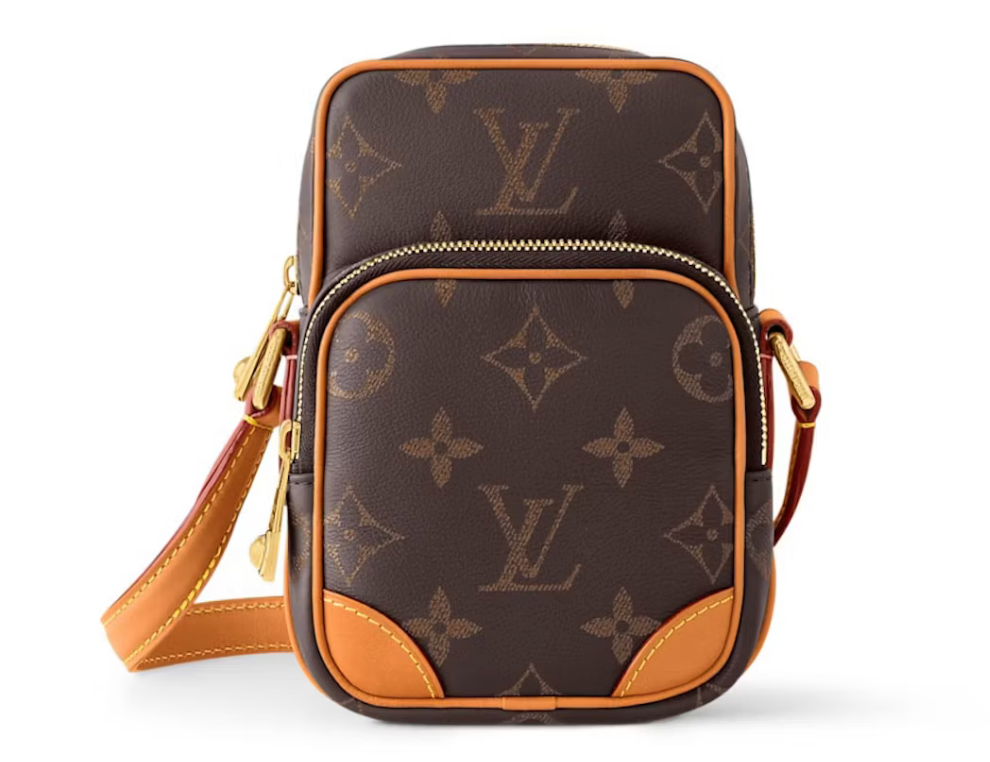 Louis Vuitton Amazone Monogram sacoche cuir logo lv zip or icône